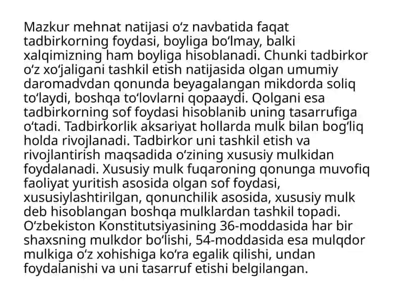 Tadbirkorlik Huquqiy Tushunchalari 4
