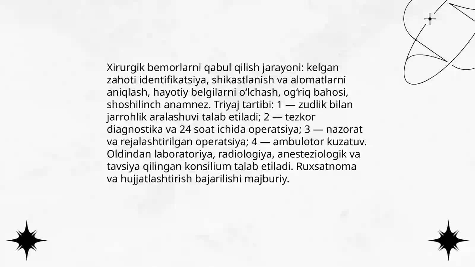 Xirurgik bemorlar umumiy parvarishi tuzilishi va tashkillashtirilishi 4