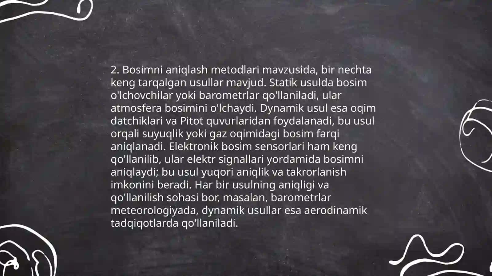 Moddalarni miqdoriy tavsiflovchi fizik kattaliklarni aniqlash qurilmalari va ishlash usullari 4