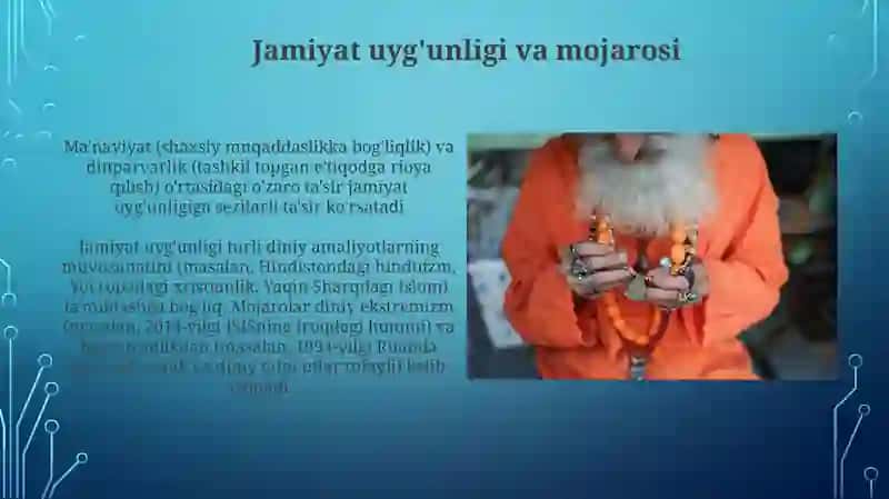 Jamiyat hayotida duyoviylik va diniylik mutanosibligi 4