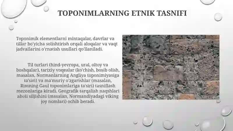 Toponimlar klassifikatsiyasi va ularni turlarga Ajratish mezonlari 4