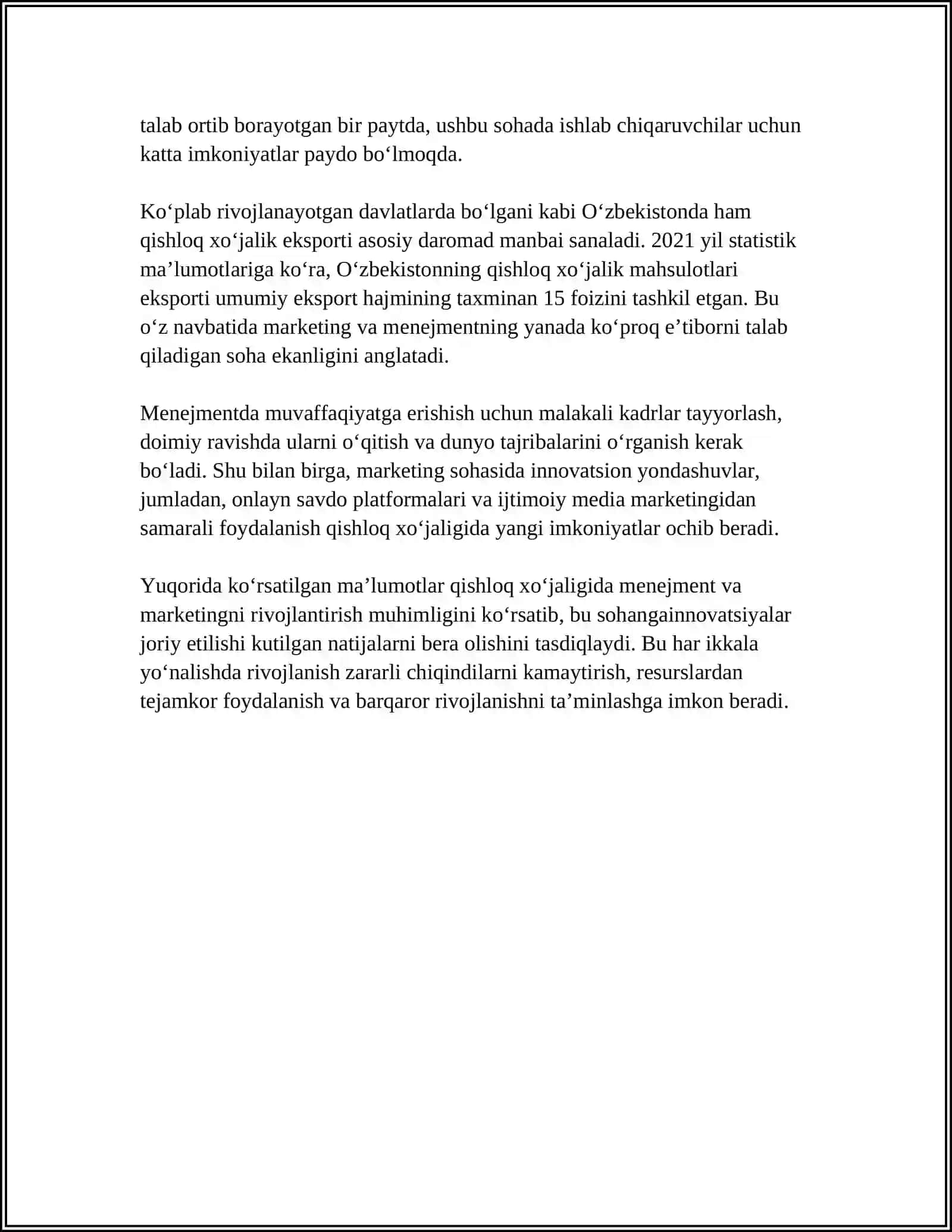 QISHLOQ XO‘JALIGIDA YANGI IQTISODIY MUNOSABATLARGA O‘TISHNING ASOSIY YO‘NALISHLARI VA BOSQICHLARI 4