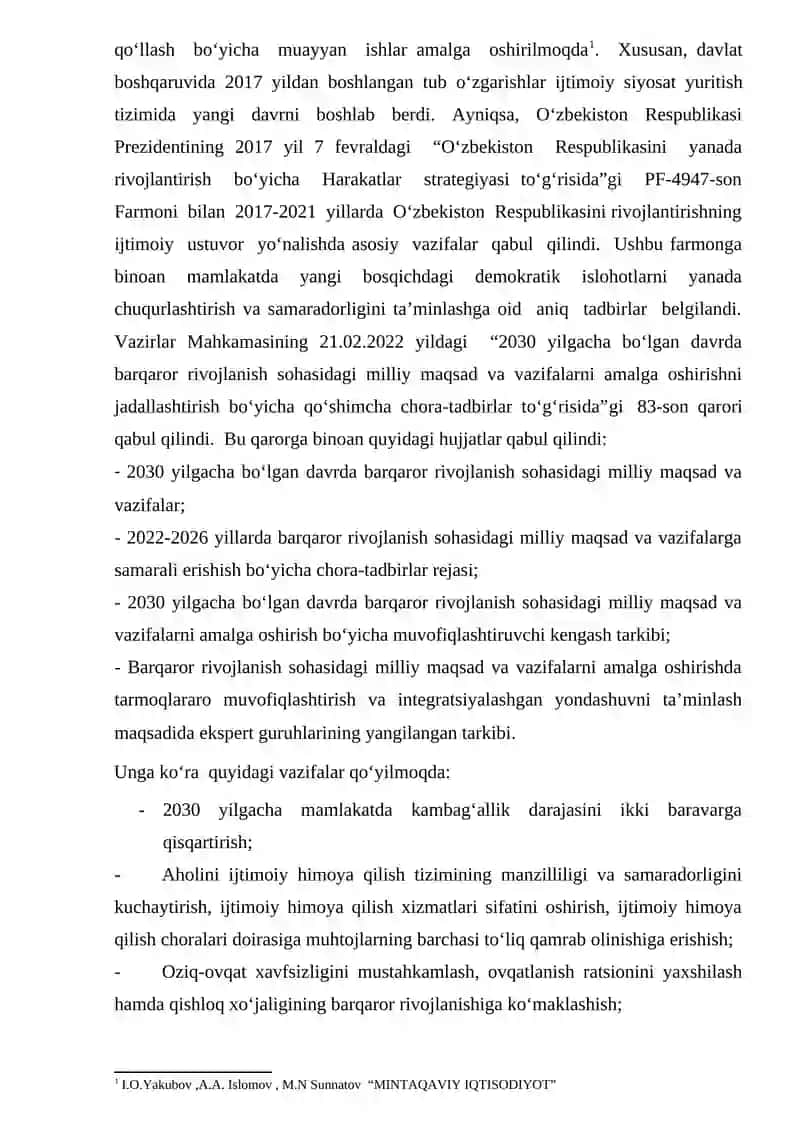 BMTNING BARQAROR RIVOJLANISH MAQSADLARI (SDGS) MOHIYATI VA UNGA ERISHISH STRATEGIYALARI. 4