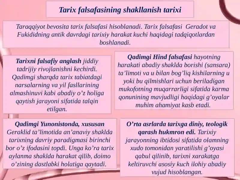 Tarixfalsafa sifanining predmeti, maqsadi va vazifalari 4