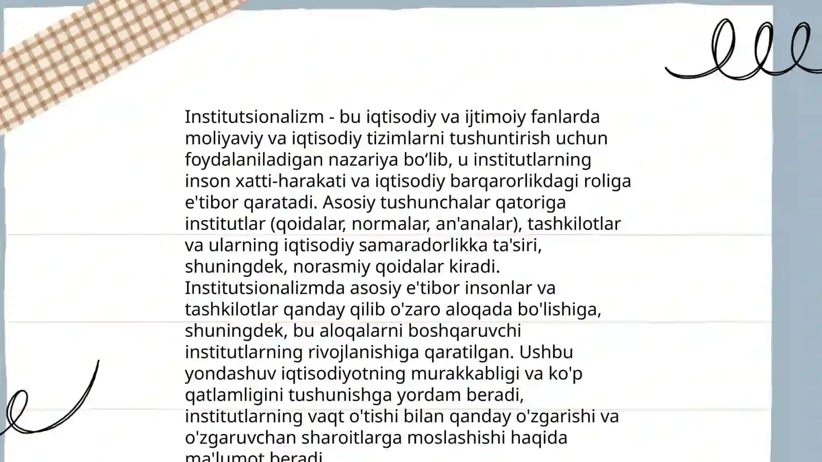 Institutsional o’zgarishlar nazariyasining asosiy qoidalari 4