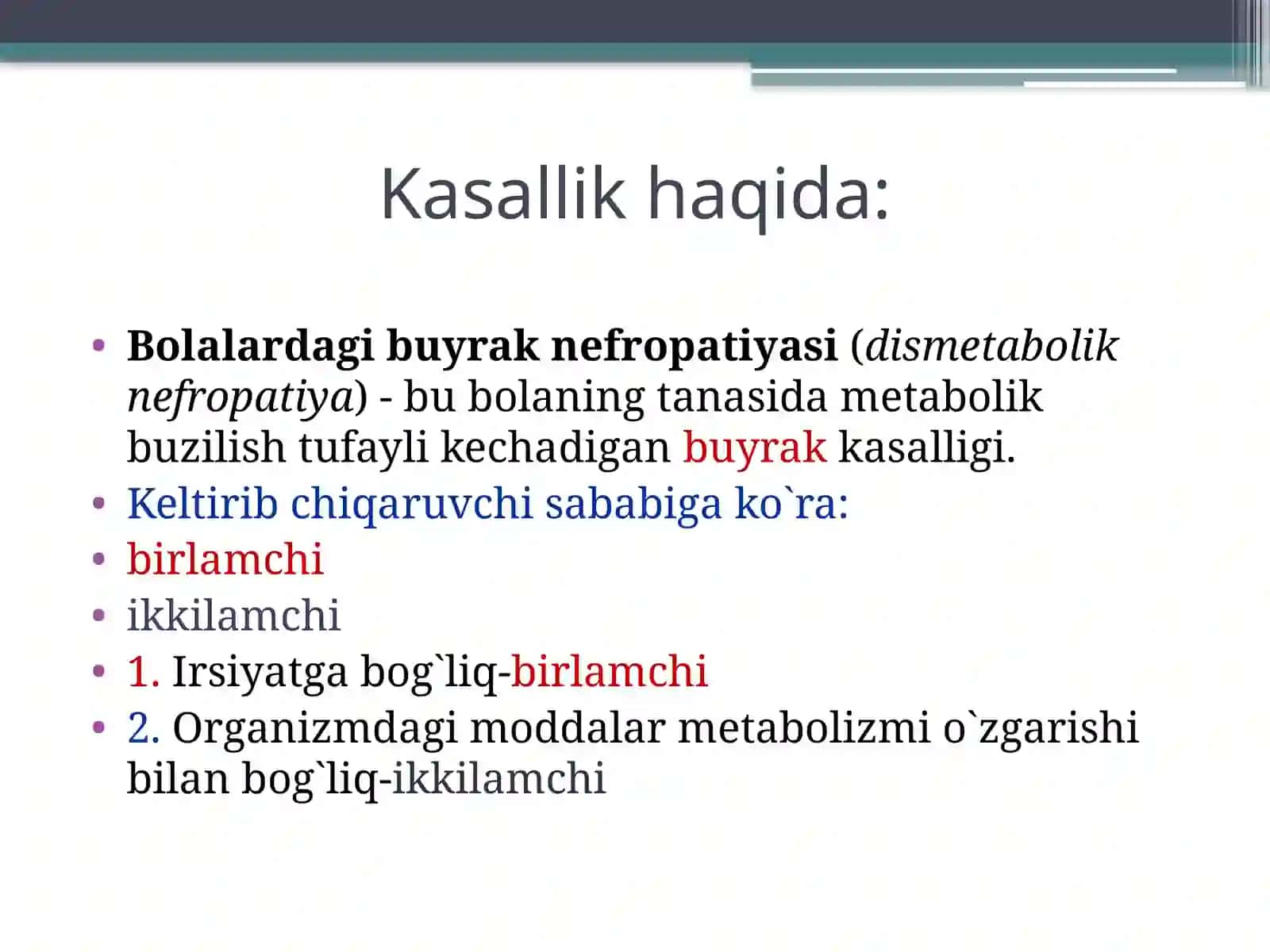 Bolalarda dismetabolik nefropatiyalar 4