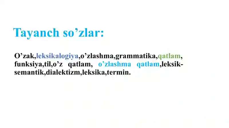 O’z va o’zlashgan qatlam. O’zbekiston tabiati bilan tanishamiz. 4