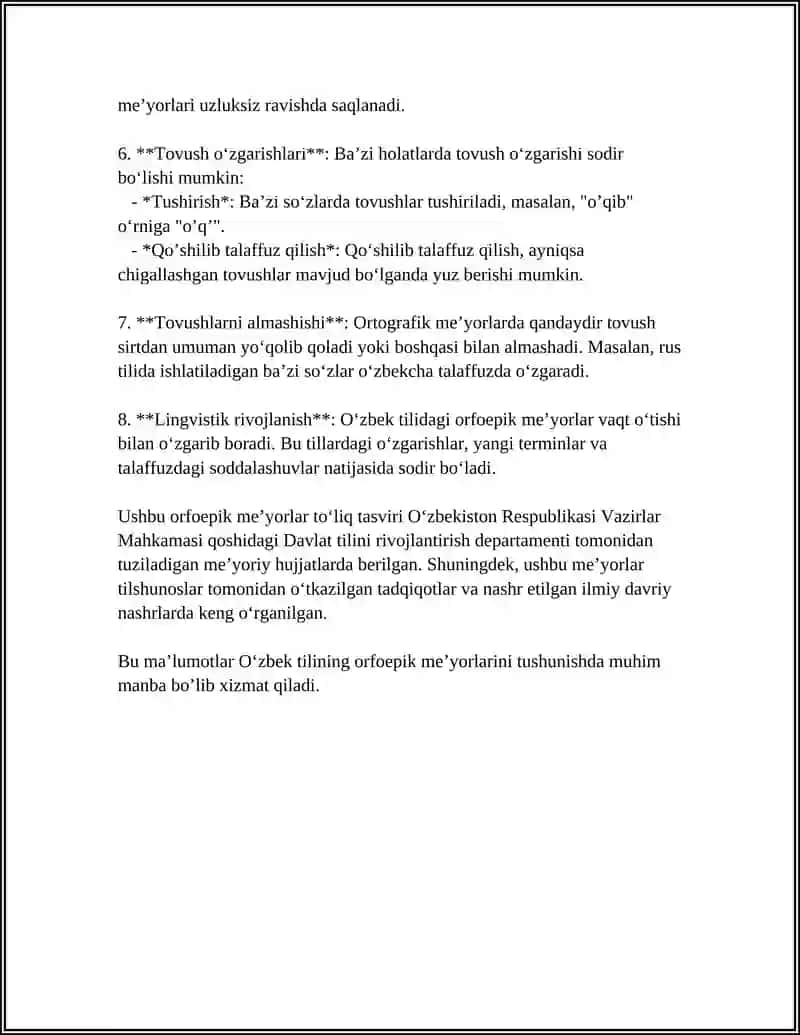 Hozirgi ona adabiy tilning orfoepik me'yorlari 4