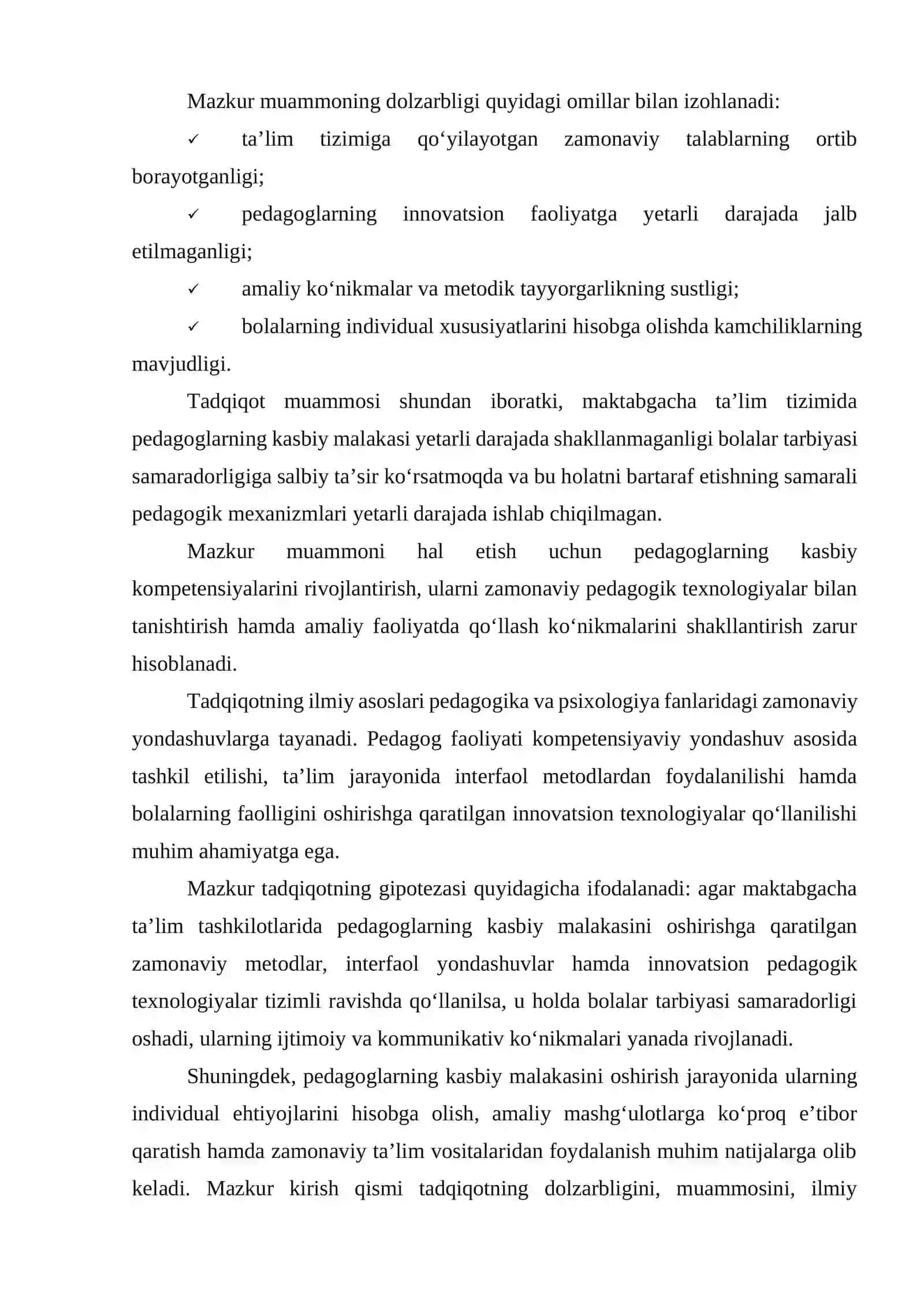 Bolalar tarbiyasida pedagoglarning kasbiy malakasining yetishmasligi muammosi 4