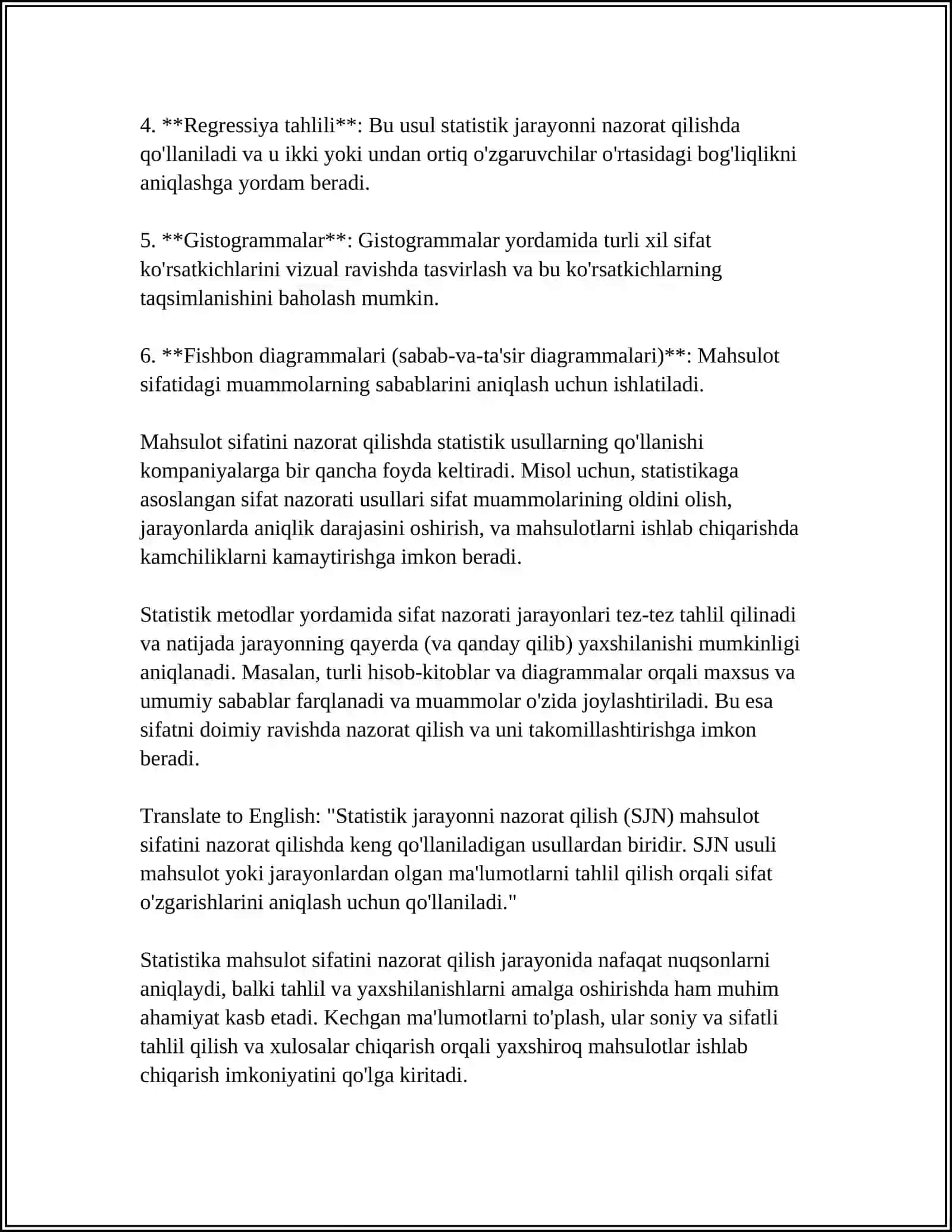 MAHSULOT SIFATINI NAZORAT QILISH USULLARINI TAHLIL QILISH 4