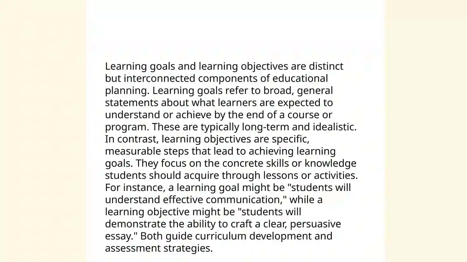 Learning goals, intentions and success criteria 4
