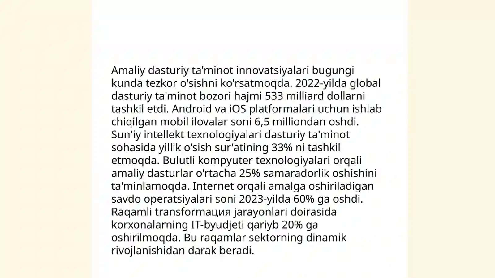 Iqtisodiyotda tizimli va amaliy dasturiy taminotning rivojlanish tendensiyalar 4