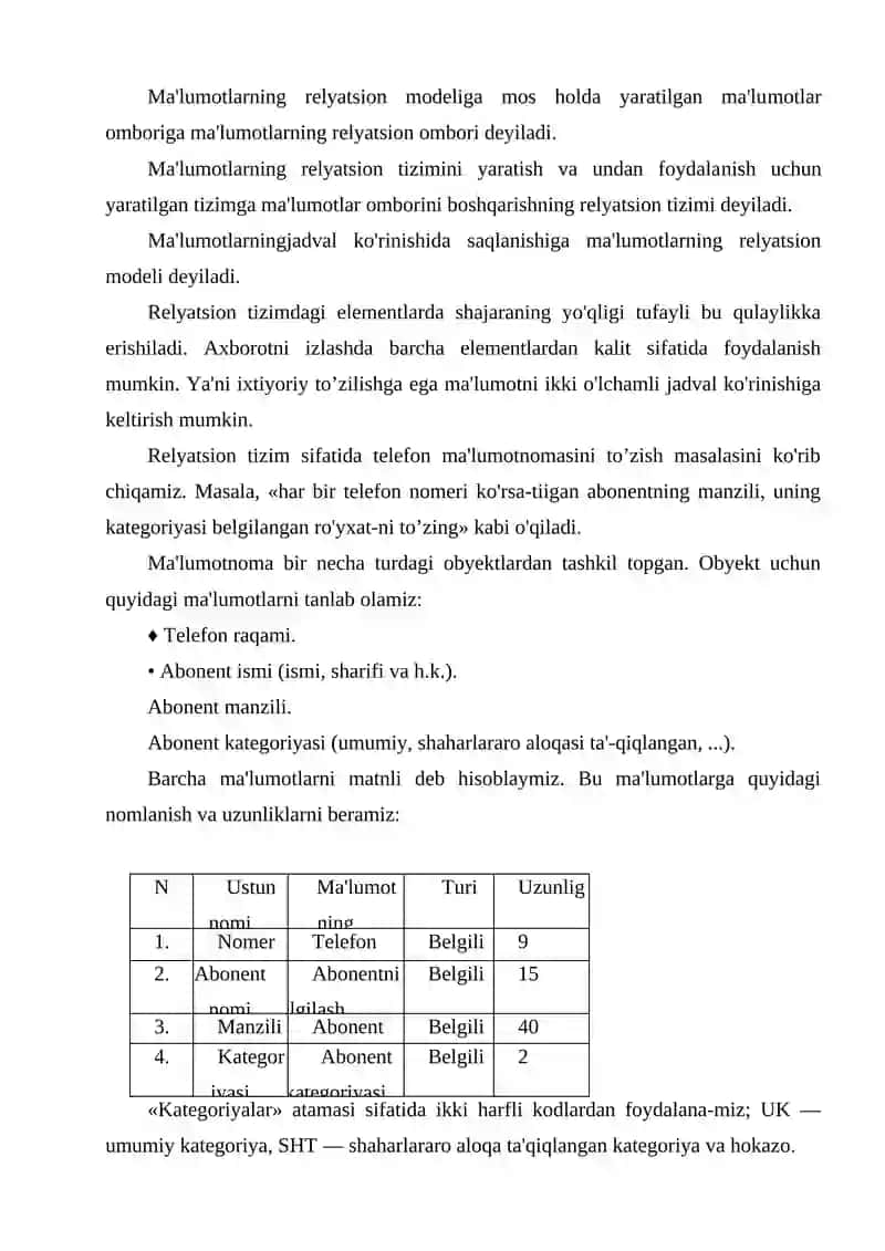 Ma'lumotlarning turlari va tuzilishi 4