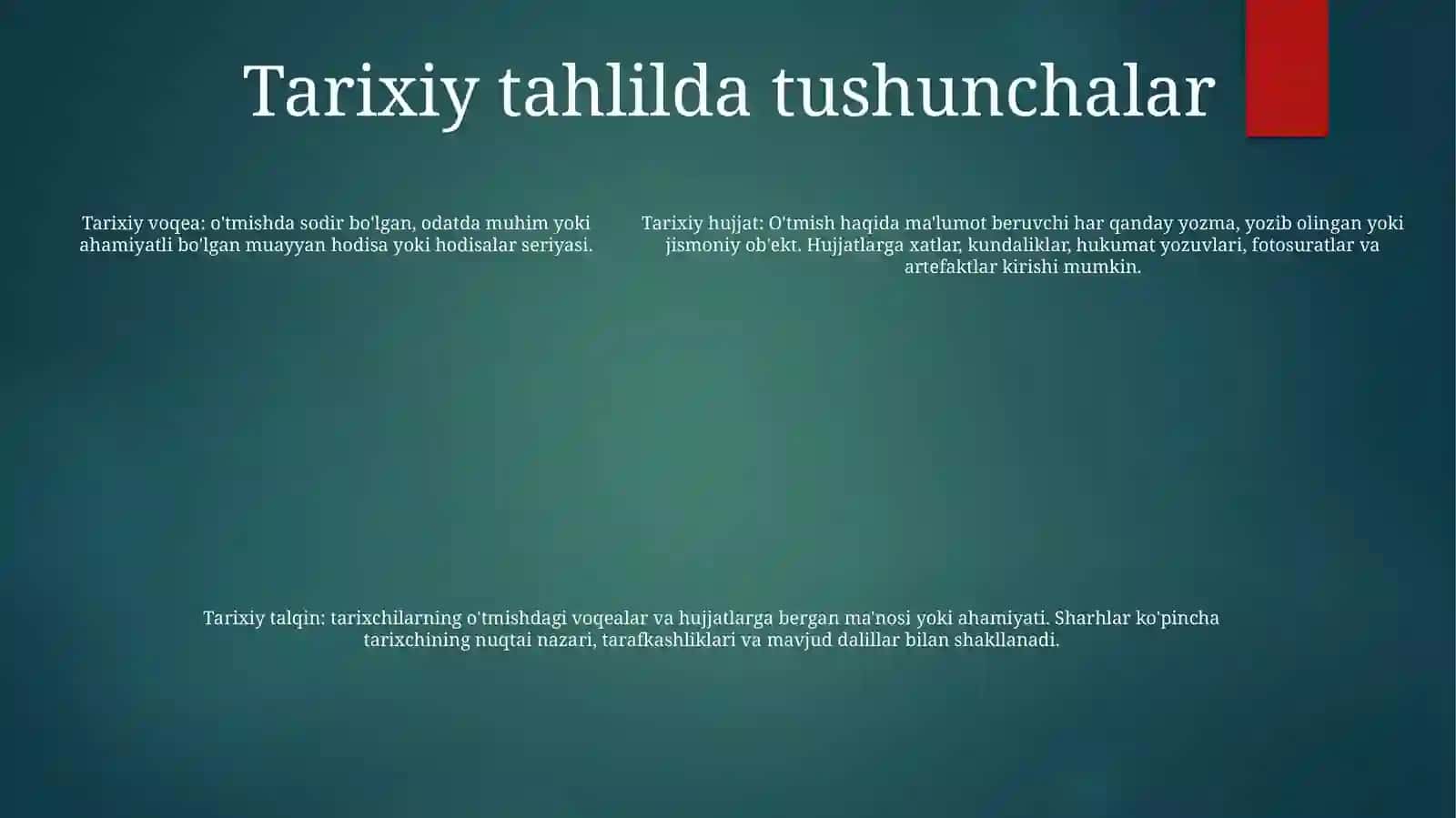 Tarixning Mazmuni, Yo'Nalishlari Va Kontseptsiyalari 4