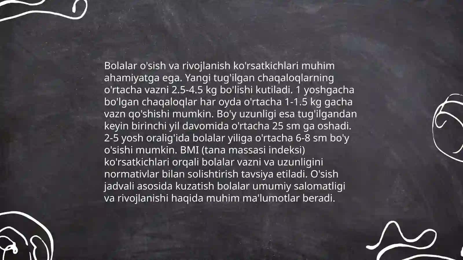 Bolalar va o'smirlar salomatlik holatini xarakterlovchi ko'rsatkichlarni o'rganish usullari 4