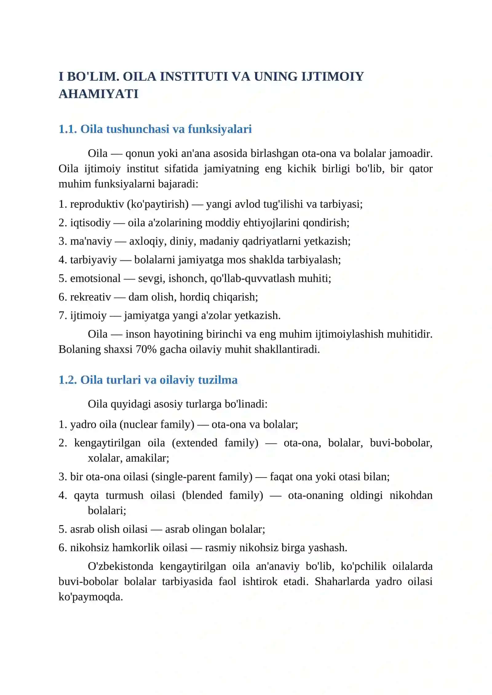 OILA INSTITUTI VA OILAVIY MUNOSABATLARNING ZAMONAVIY MUAMMOLARI 4