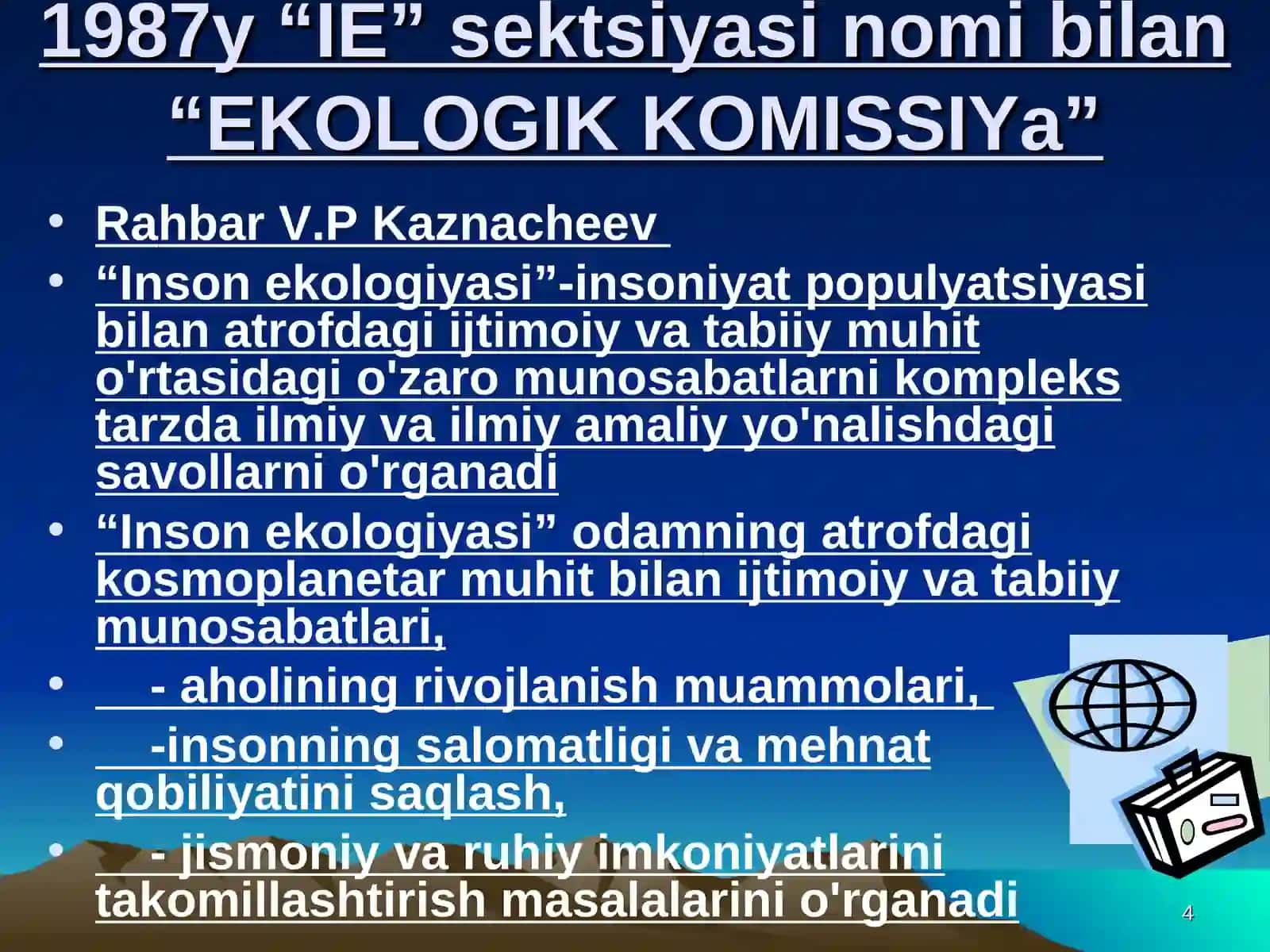 Ekologiya va aholi salomatligi 4