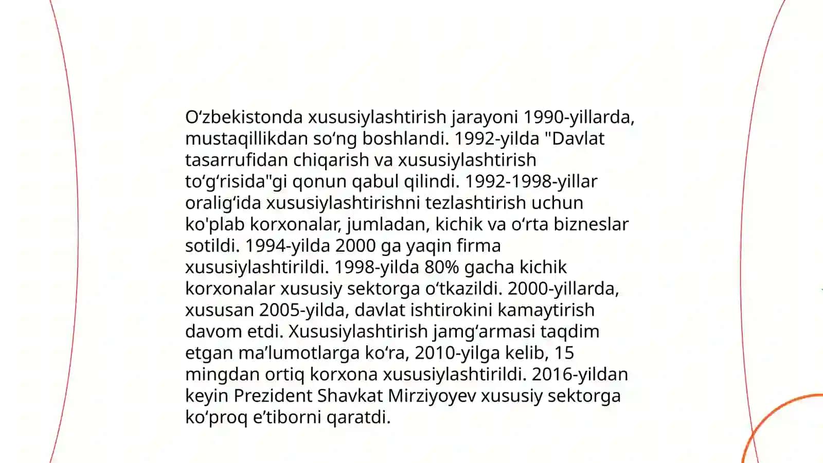 Oʻzbekiston respublikasida mulkni davlat tasarrufidan chiqarish va xususiylashtirish maqsadi yoʻllari va usullari 4