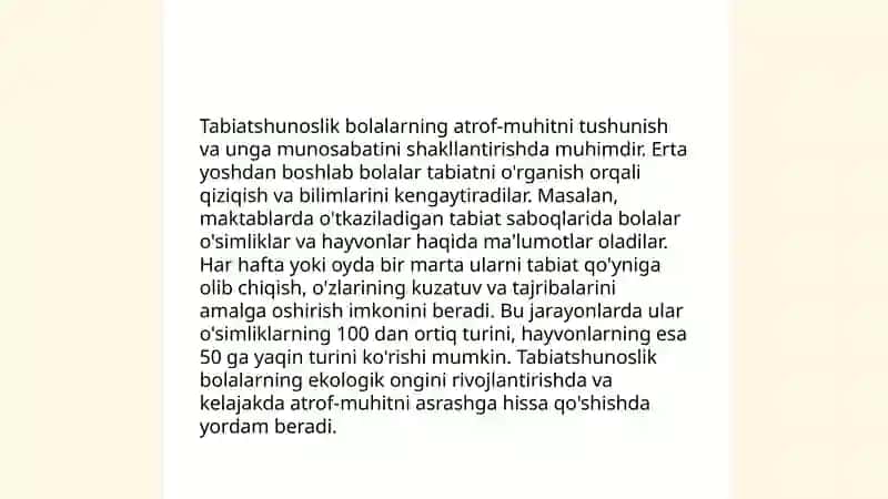 Tabiat-bolalarni har tomonlama kamol topishida asosiy omil sifatida 4