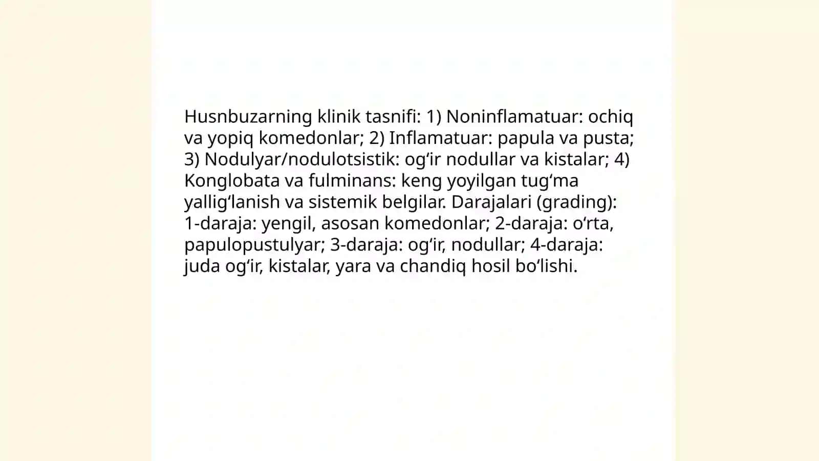 Husnbuzararni davolash usullari, diagnostikasi 4