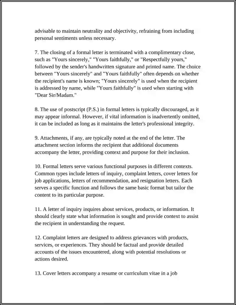 Formal Letters Course 4