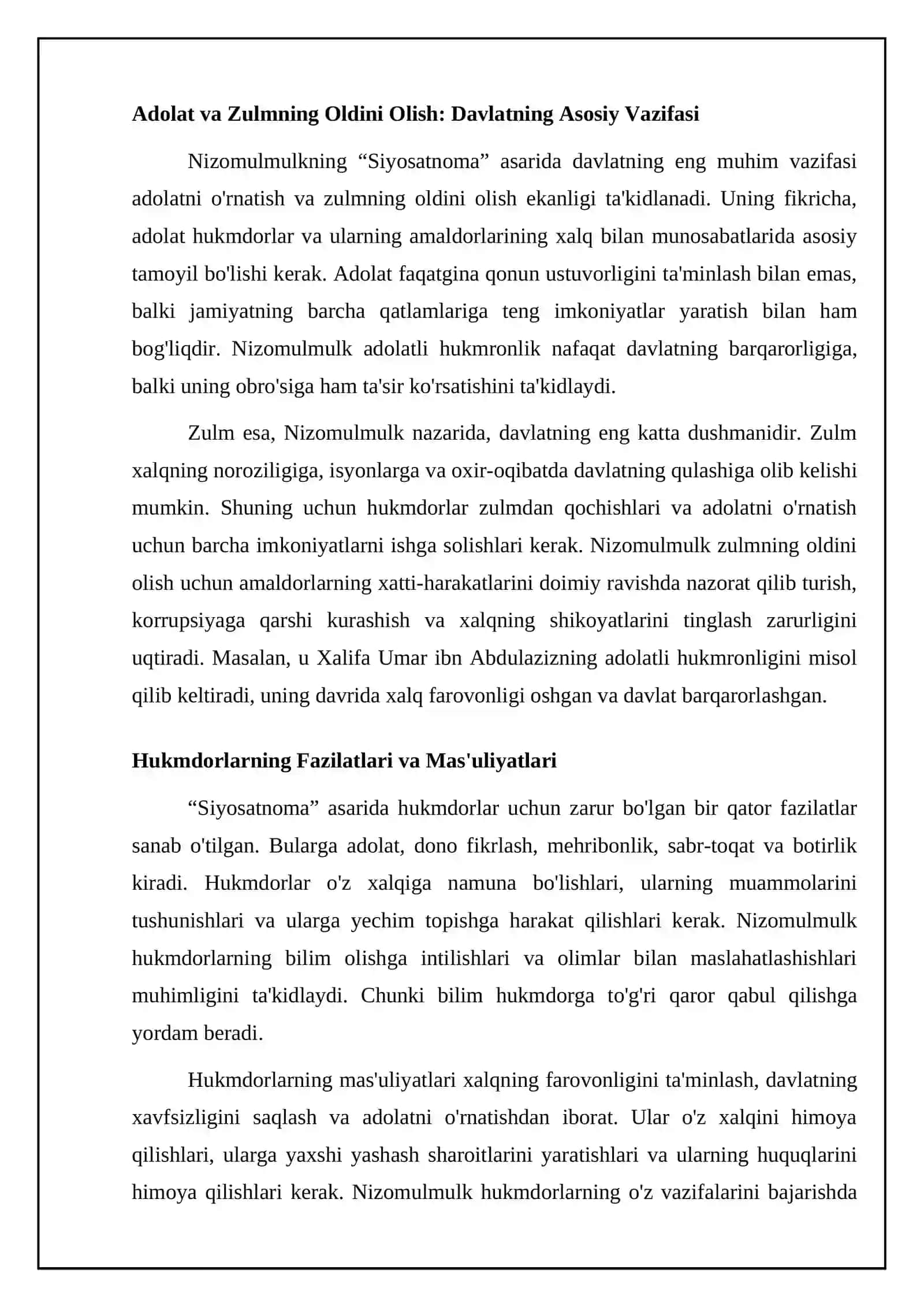 Nizomulmulkning “Siyosatnoma” asari 4