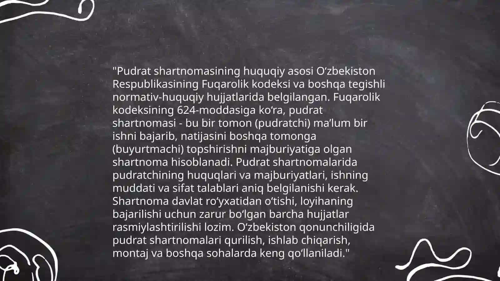 Pudrat shartnomasining oʻziga hos xususiyatlari 4