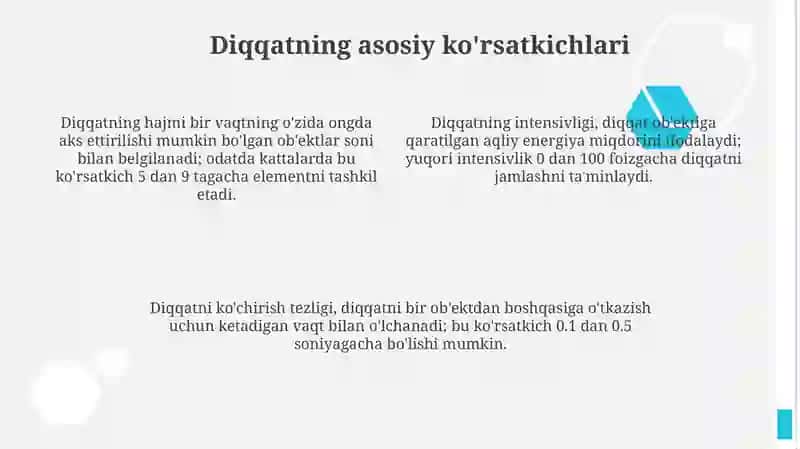 Diqqat turlari va uning xususiyatlari 4