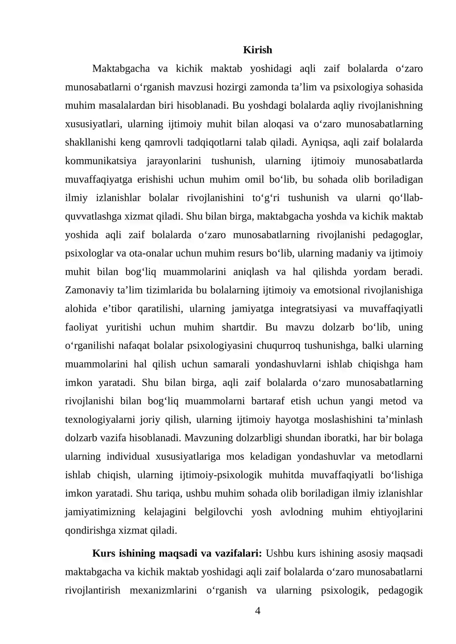 MARHABINING MAXSUS PEDAGOGIKA FANIDAN TAYYORLAGAN KURS ISHI 4