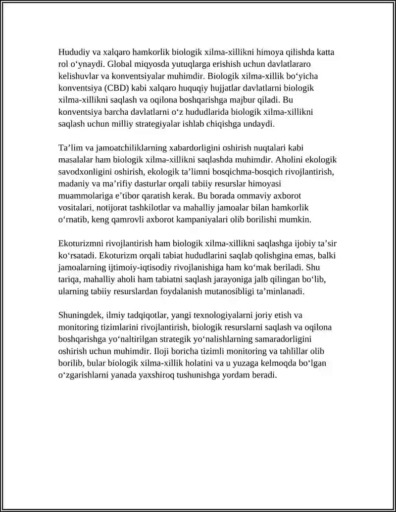 O‘SIMLIK VA HAYVONOT DUNYOSINI MUHOFAZA QILISH 4