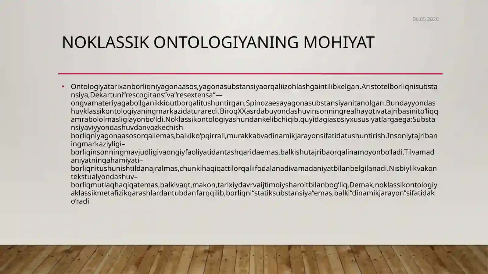 Noklassik ontologiyaning yo'nalishlari va mohiyati 4