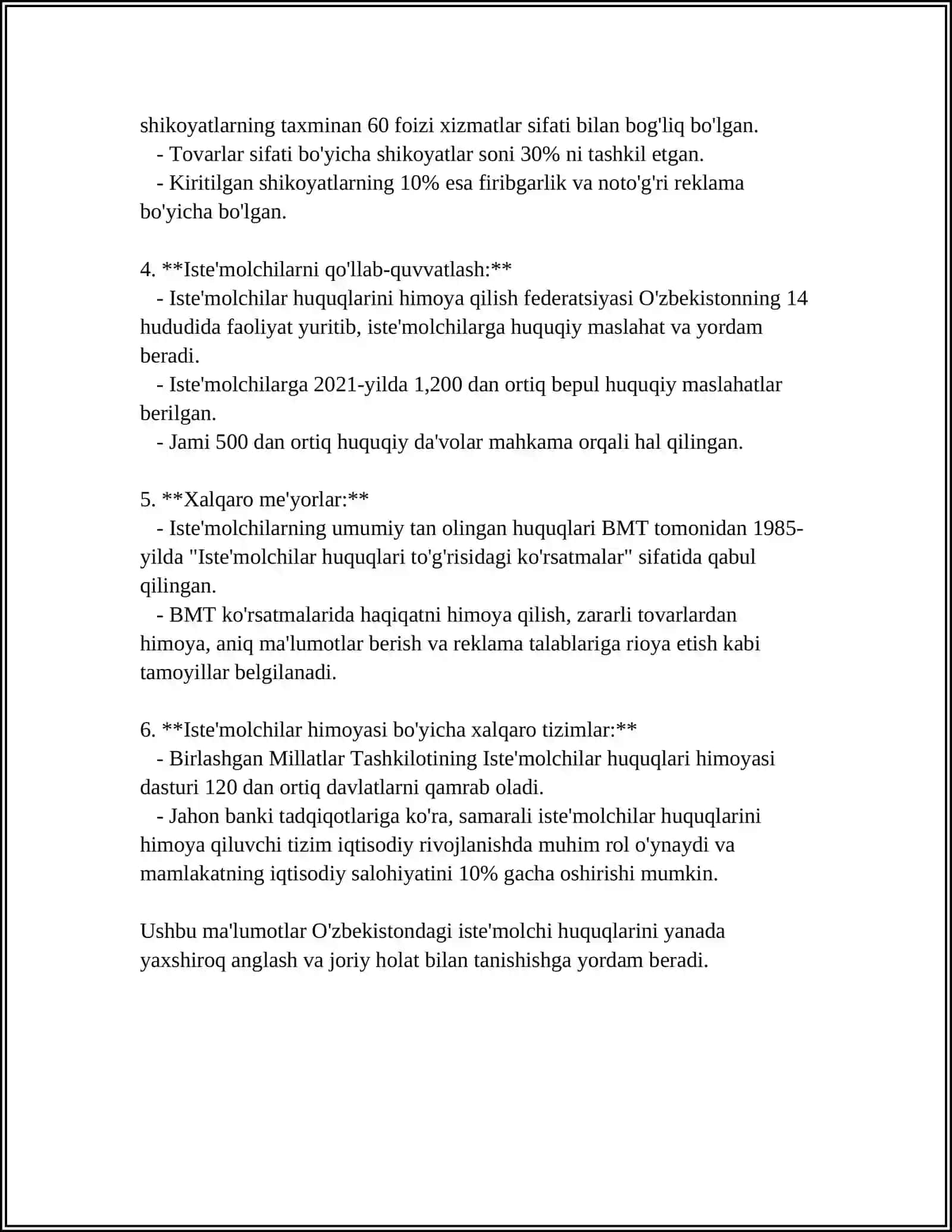 ISTEʼMOLCHI VA TAʼMINOT CHINING ORTIQCHA FOYDASI 4