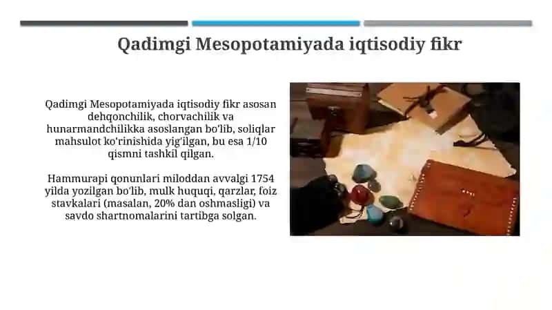 Qadimgi sharq davlatlari iqtisodiy taʼlimotlari 4