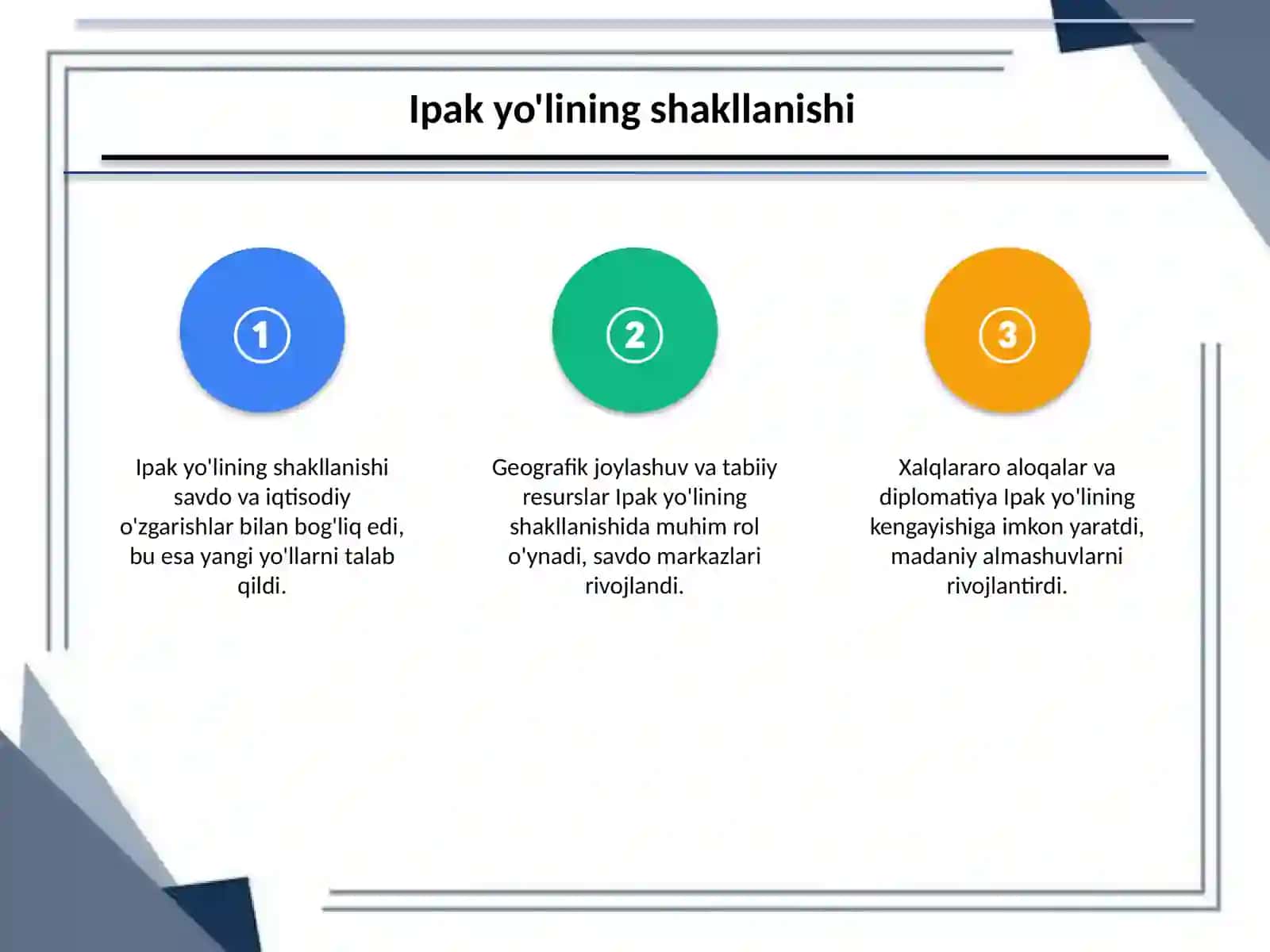 Buyuk Ipak yo'li. Shakllanishi, rivojlanishi, tarmoqlari va ahamiyati 4