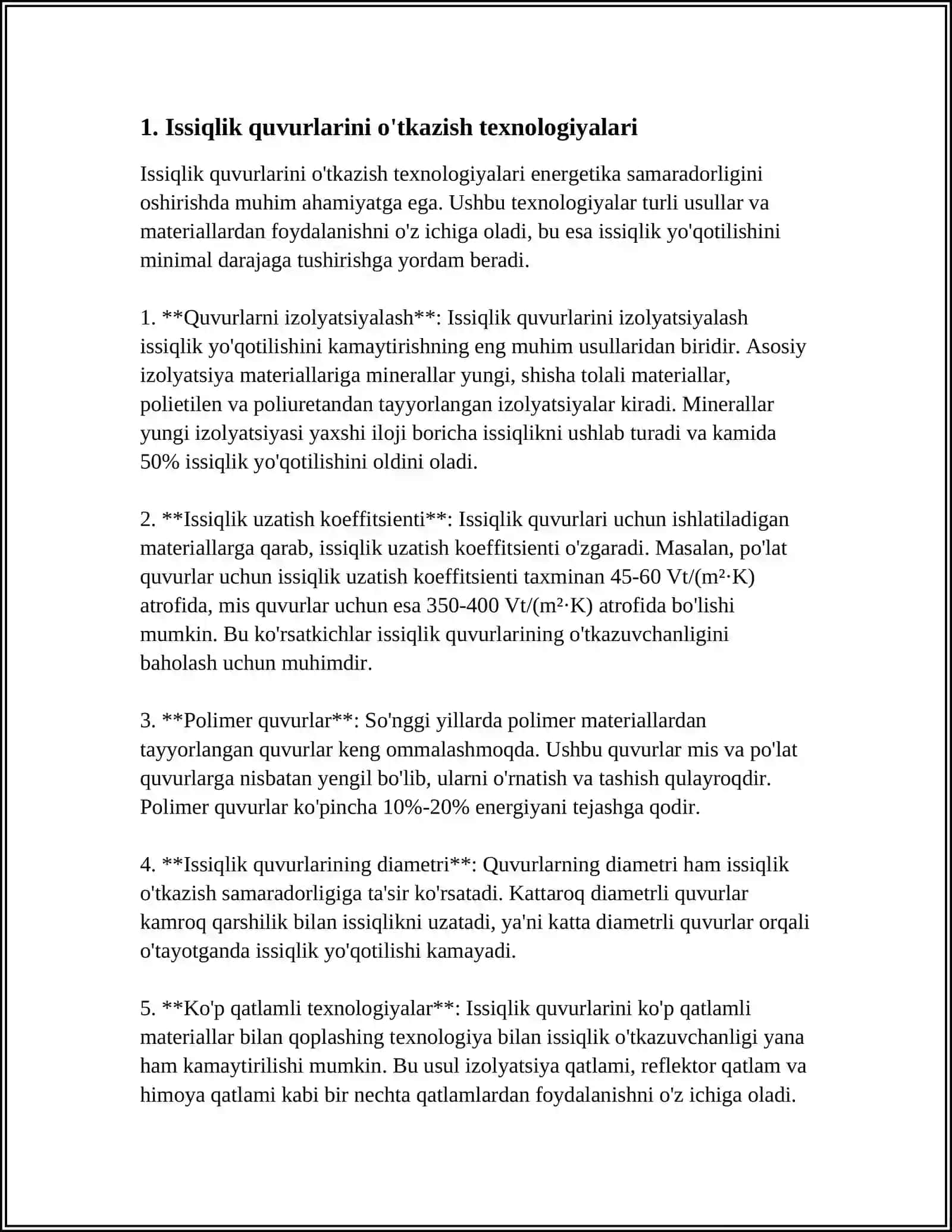Issiqlik quvurlarini o'tkazish texnologiyalari 4