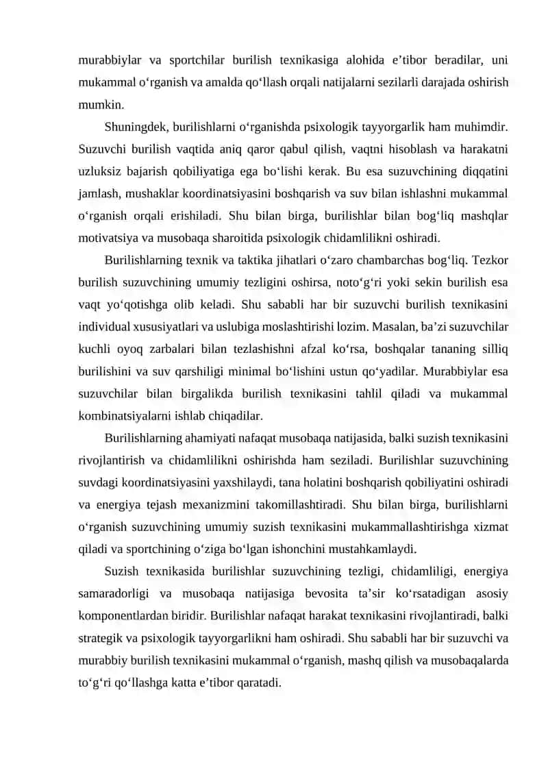 Kompleks suzish texnikasini o‘rgatish 4
