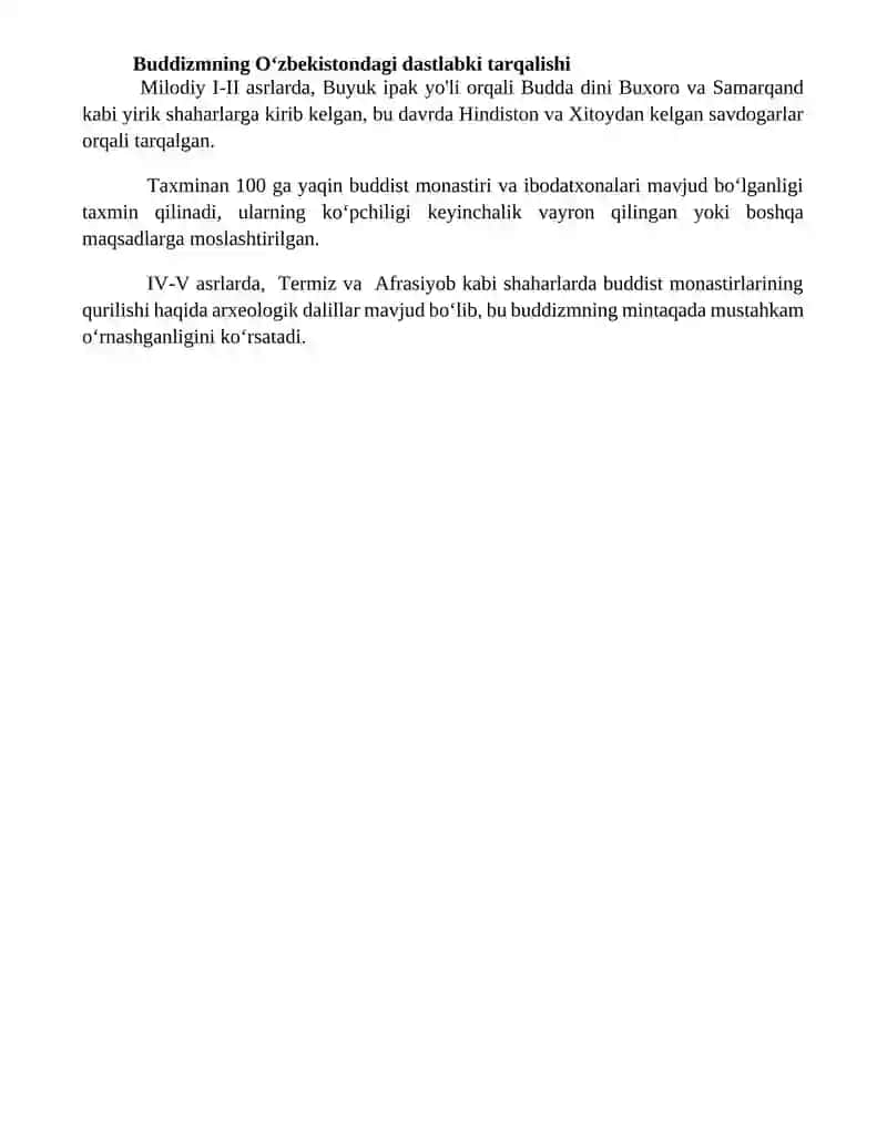 Oʻzbekistonda buddaviylik dinining tarixiy ildizlari va hozirgi zamon 4
