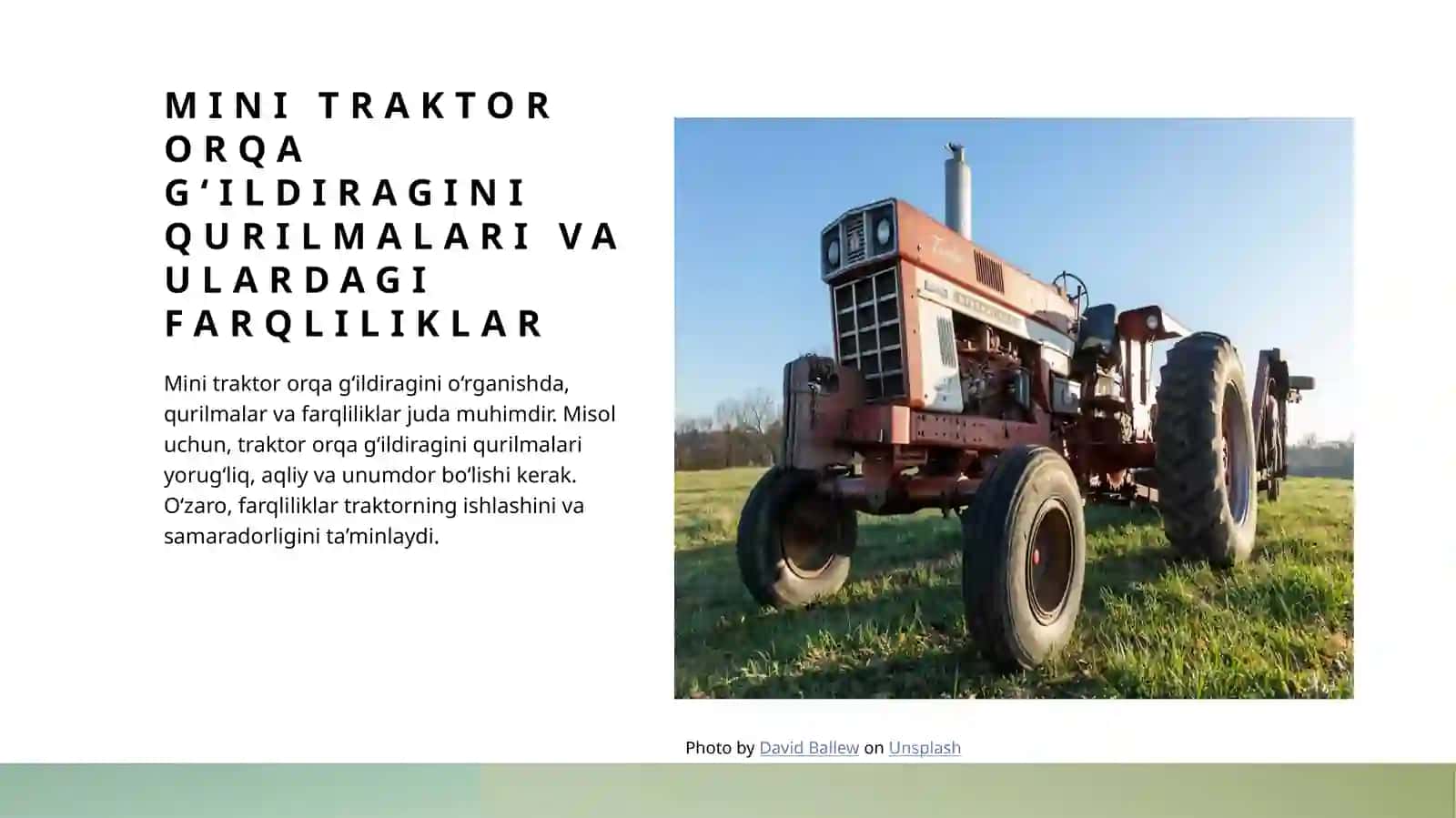 Mini traktorning orqa g‘ildiragi detallarini o‘rganish 4