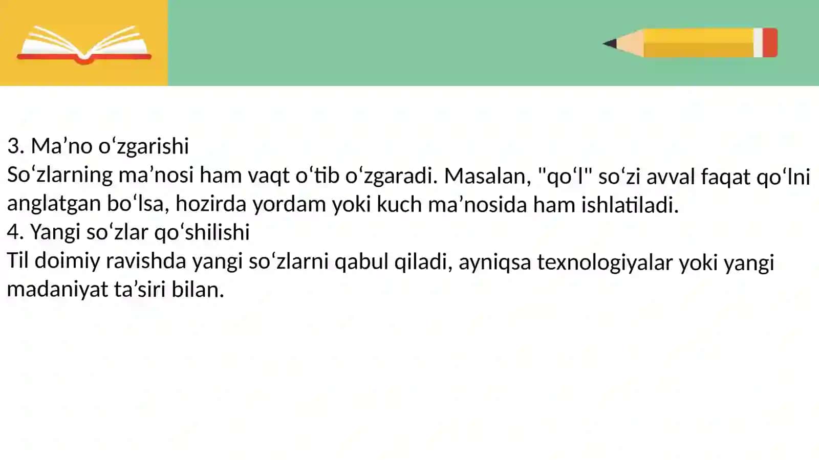 Tilning taraqqiyot qonuniyatlari 4