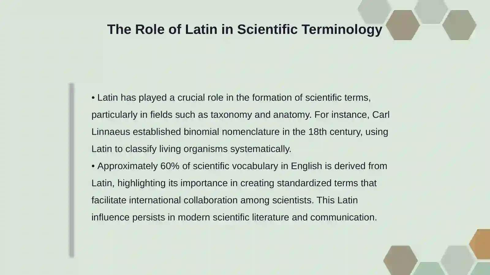 The Influence of Greco-Latin Roots on Scientific Lexicons 4