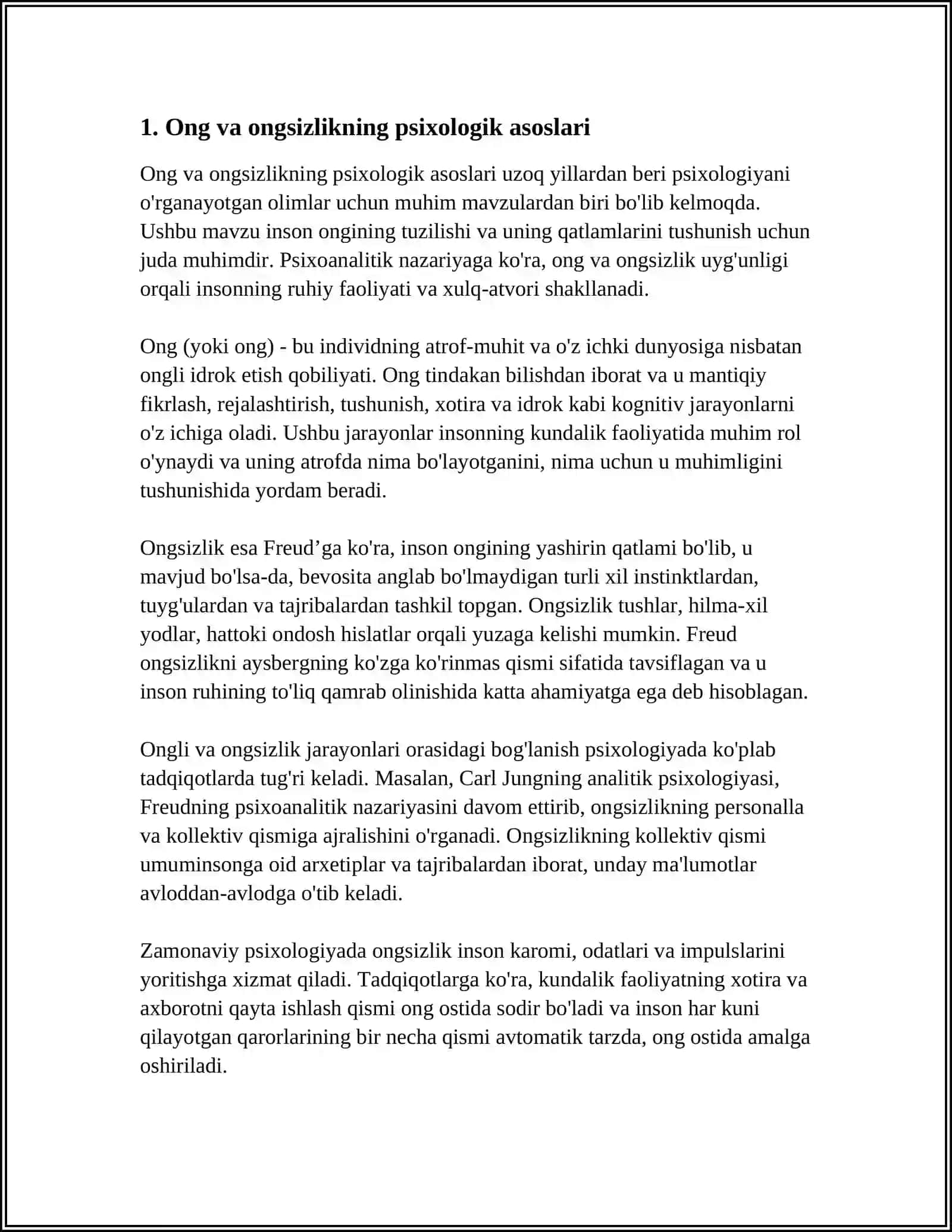 XULQ ATVORNING PSIXOFIZIOLOGIK ASOSLARI ONG TARQQIYOTI VA ONGSIZLIK XAYOL TAFAKKUR INTELLEKT VA KREATIVLIK 4