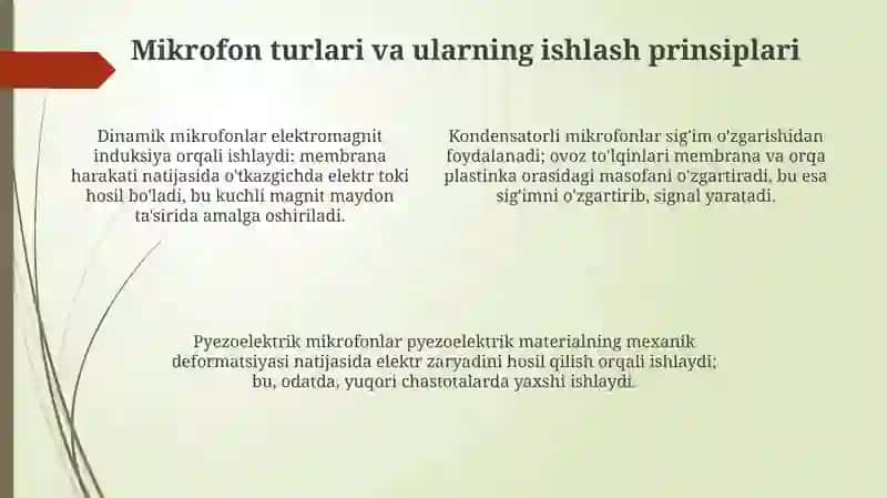Mikrofon: yaratilishi, turlari va ishlash tamoyili 4