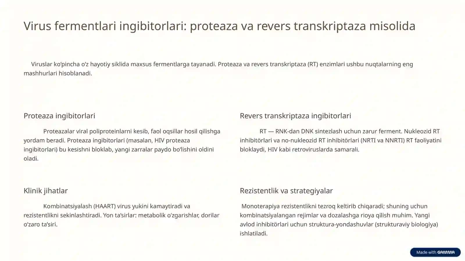 Viruslarga va O‘smalarga Qarshi Dori Vositalarning Ta’sir Mexanizmi 4