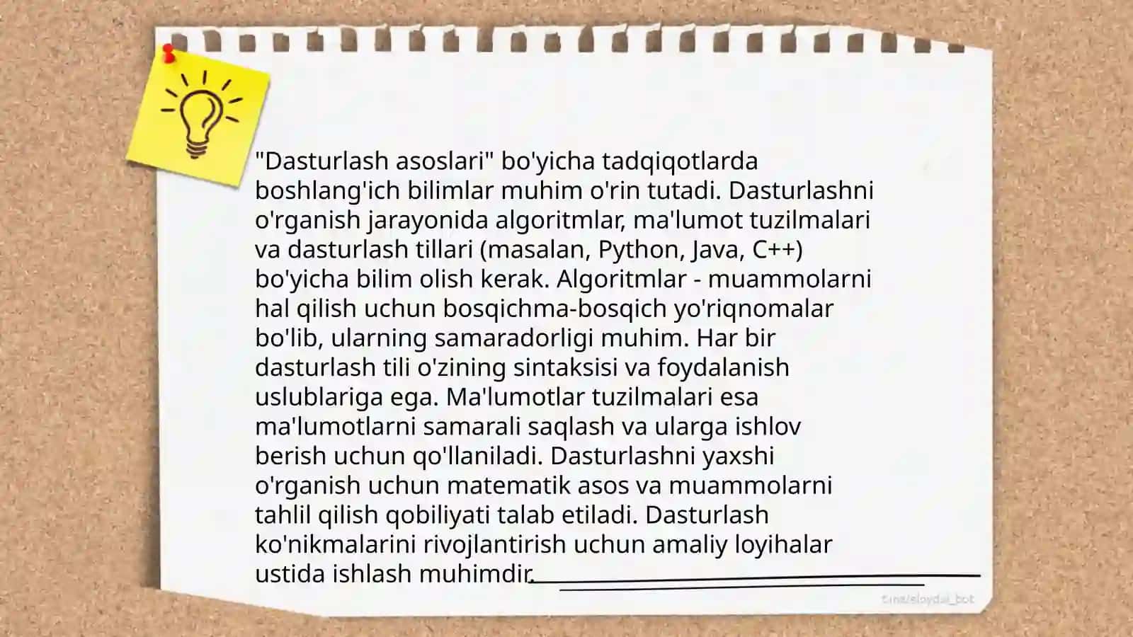 Texnologiya fanining maktab õquv rejadagi õrni 4