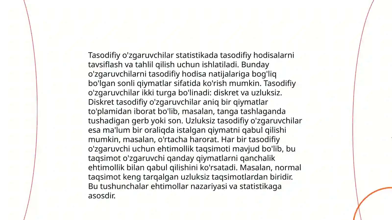 Tasodifiy funksiyala va ularning turlari 4