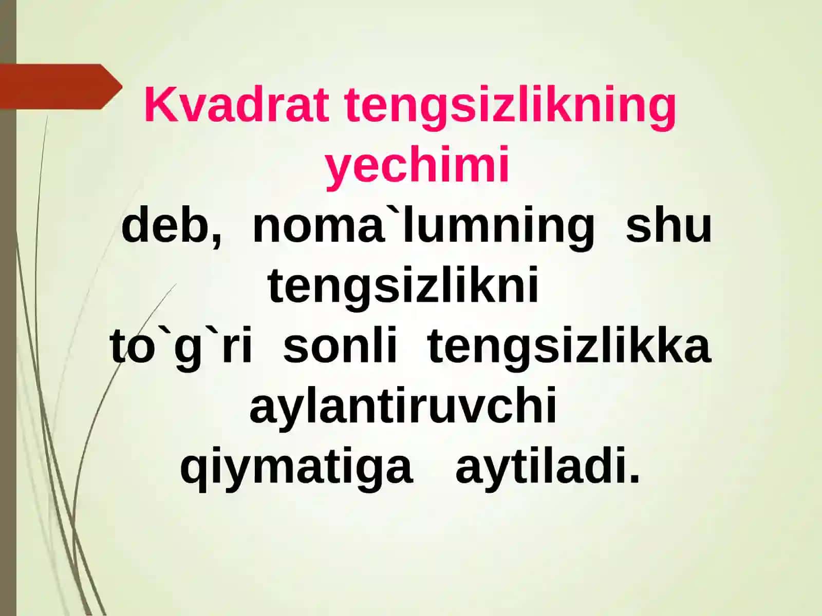 Kvadrat tengsizliklarni yechish 4