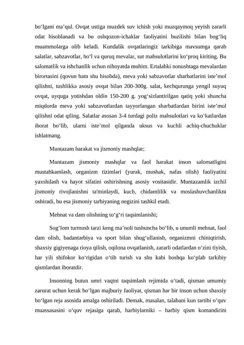 Sog‘lom turmush tarzi va uning inson salomatligidagi ahamiyati 4