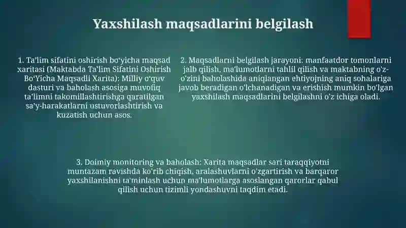Maktabda Ta'lim Sifatini Oshirish Bo‘Yicha Maqsadli Xarita 4
