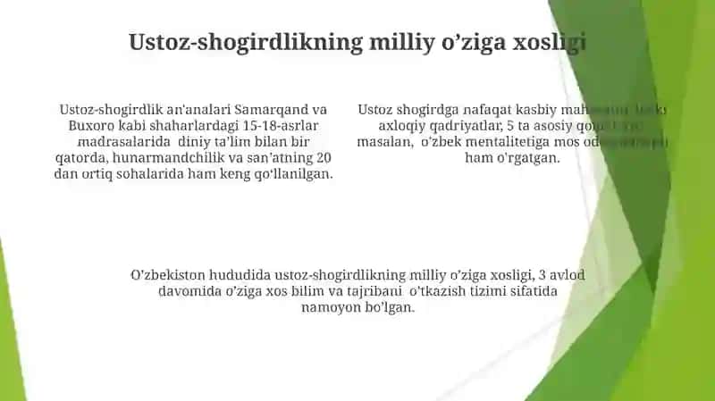 Pedagoglik kasbining taraqqiy etishida ustoz-shogird an'analarining o'rni va ahamiyati 4