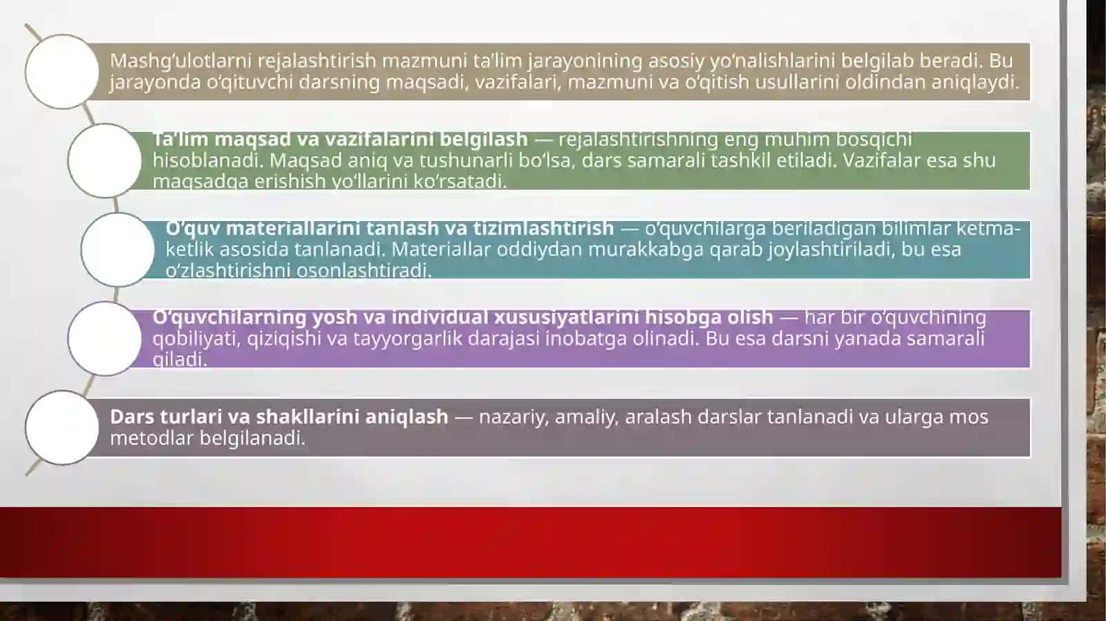 Maktabda mashg'ulotlarni rejalashtirish mazmuni va uni tashkil qilish 4